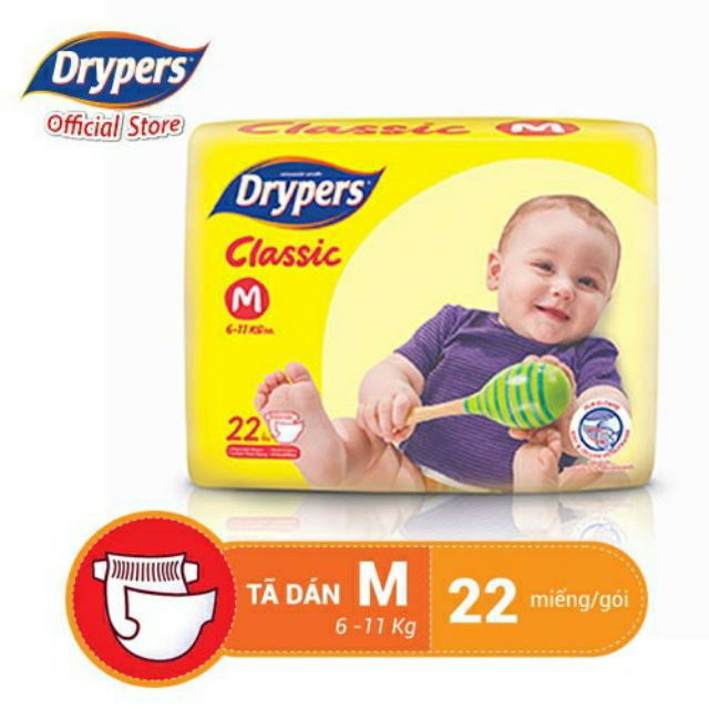 Tã dán Drypers Classic M22/L20/S26