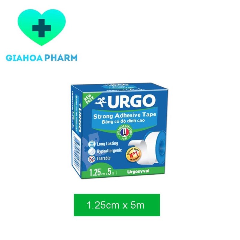 Băng keo lụa y tế Urgo syval / Urgosyval 1,25cm x 5m (nhỏ) - Nền vải lụa, độ dính cao, dán chắc, thông thoáng, dễ xé