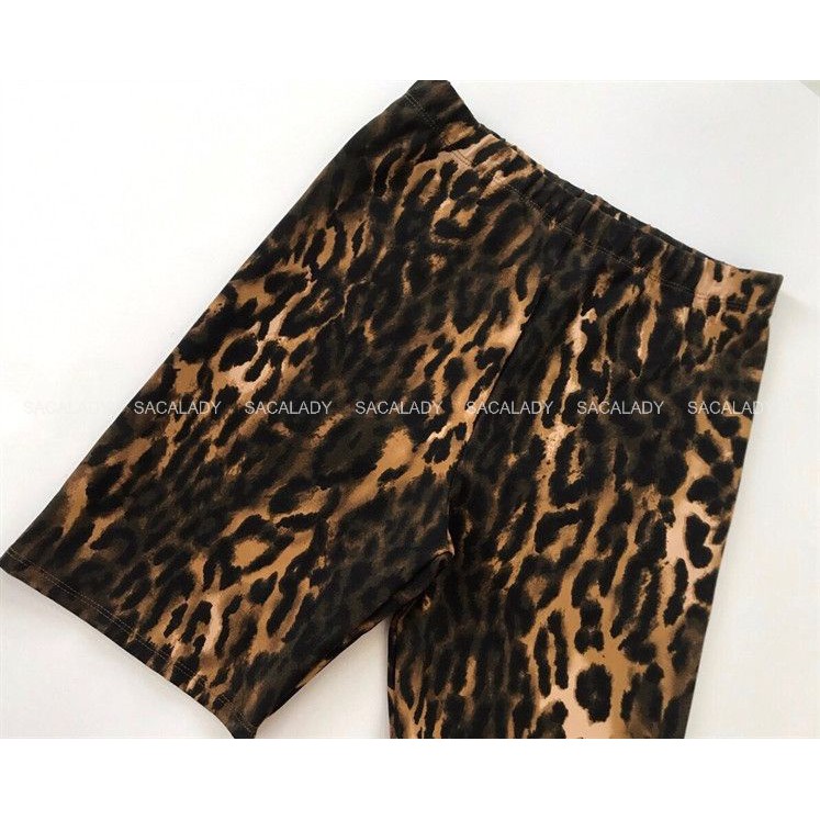 Quần Biker F21 Vằn Beo Nâu - 3311