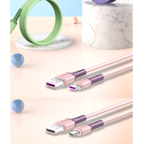 Dây Cáp Sạc Nhanh Usb Type C Bằng Silicon Cho Samsung Xiaomi Huawei Apple Iphone Vivo Oppo