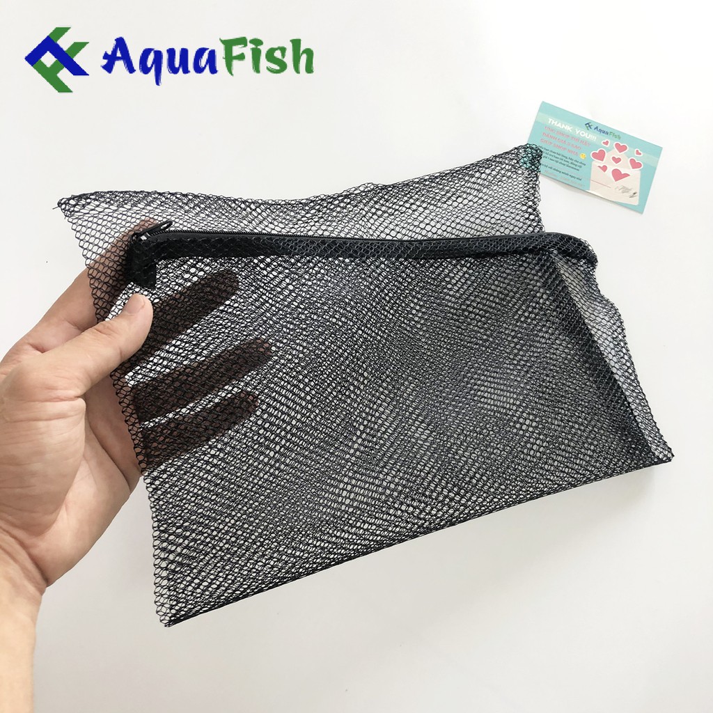 Túi Lưới Đựng Vật Liệu Lọc Cho Hồ Cá Kích Thước 40x30cm (có khóa zíp kéo tiện lợi)