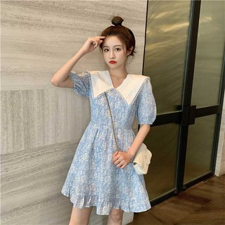 ORDER Váy babydoll  hoa nhí xanh xinh xắn