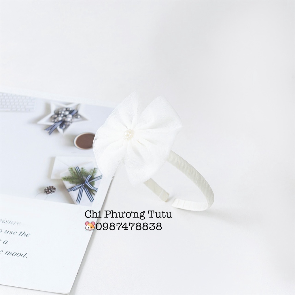 Bờm/cài tóc trắng dành cho bé từ 2 tuổi trở lên