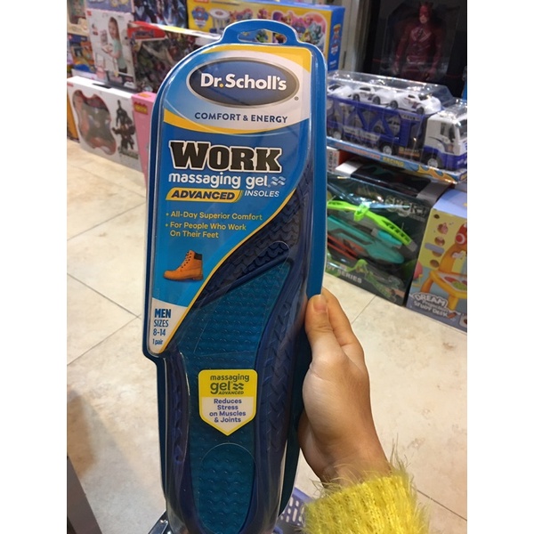 Lót giày Nam - Dr. Scholl's Comfort & Energy Work Insoles for Men, Size US 8-14/size VN 41-47