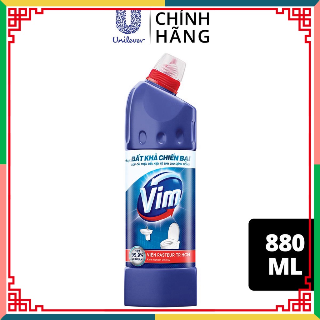 Nước Tẩy Bồn Cầu Vim sát khuẩn (880ml) - Xanh Biển