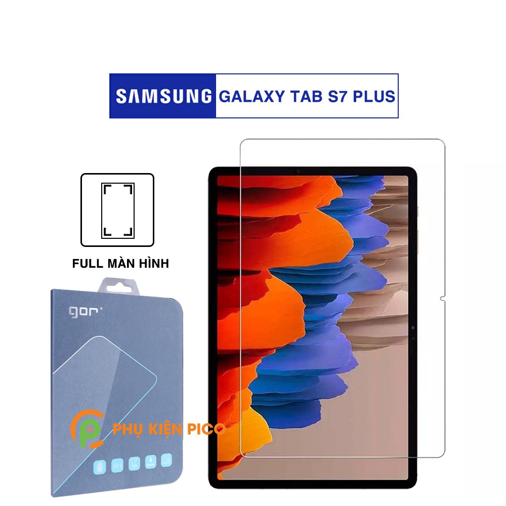 Kính cường lực Samsung Galaxy Tab S7 Plus chính hãng GOR trong suốt độ cứng 9H full màn hình