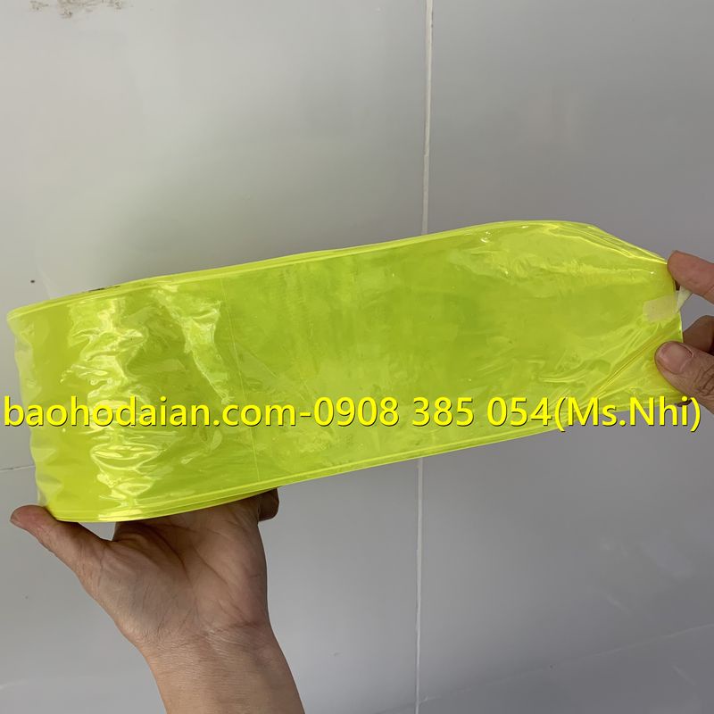 Phản quang nhựa bản 10cm may kèm áo mưa, balo