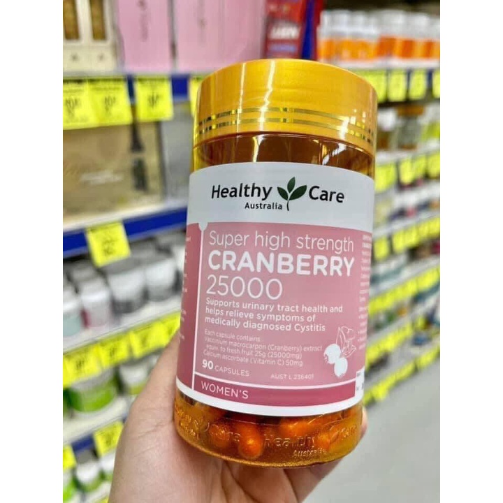 Cranberry 25000mg ,Nam việt quất,Lợi tiểu, Làm sạch bàng quang ,Đường tiết niệu, Healthy Care, Cranberry 25000 90 viên