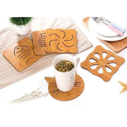 Miếng Lót Nồi Cách Nhiệt Gỗ Ép Hình Ngộ Nghĩnh Tiện Dụng