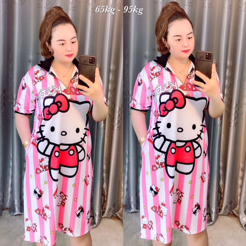 Đầm suông cổ trụ -Bigsize 70kg đến 90kg