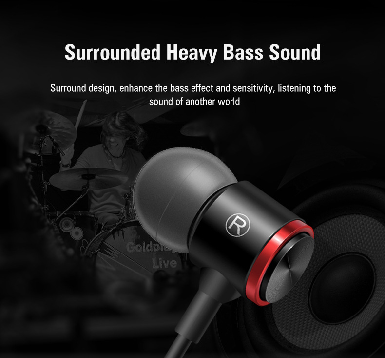 Mobile Phone Remote Control Headphones Metal Subwoofer Computer Line PC In-ear Headphones Sports Earphone Hot Explosion