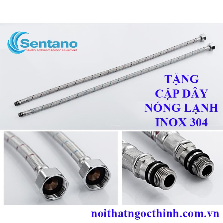 Vòi lavabo  rửa mặt nóng lạnh SENTANO STN-304 inox 304 cao cấp
