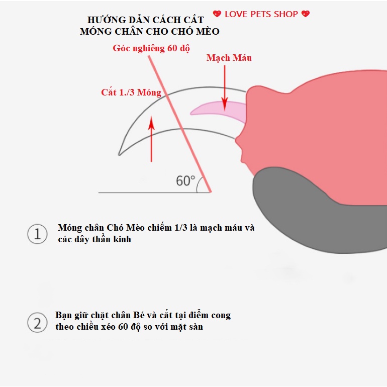 BỘ KÌM BẤM MÓNG KÈM DŨA CHO CHÓ MÈO - LOVE PETS SHOP