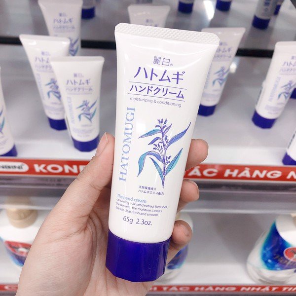 Kem tay Hatomugi dưỡng trắng mềm mịn da tay Hand Cream 65g Nhật Bản