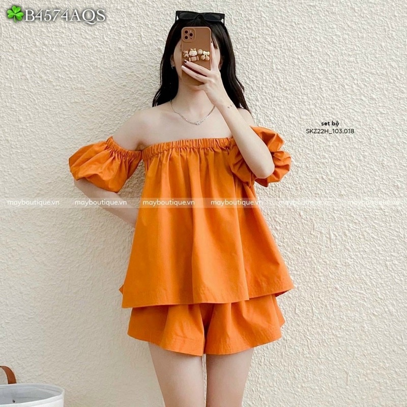 Set Bệt Trễ Vai Tay Phồng Sort Thô