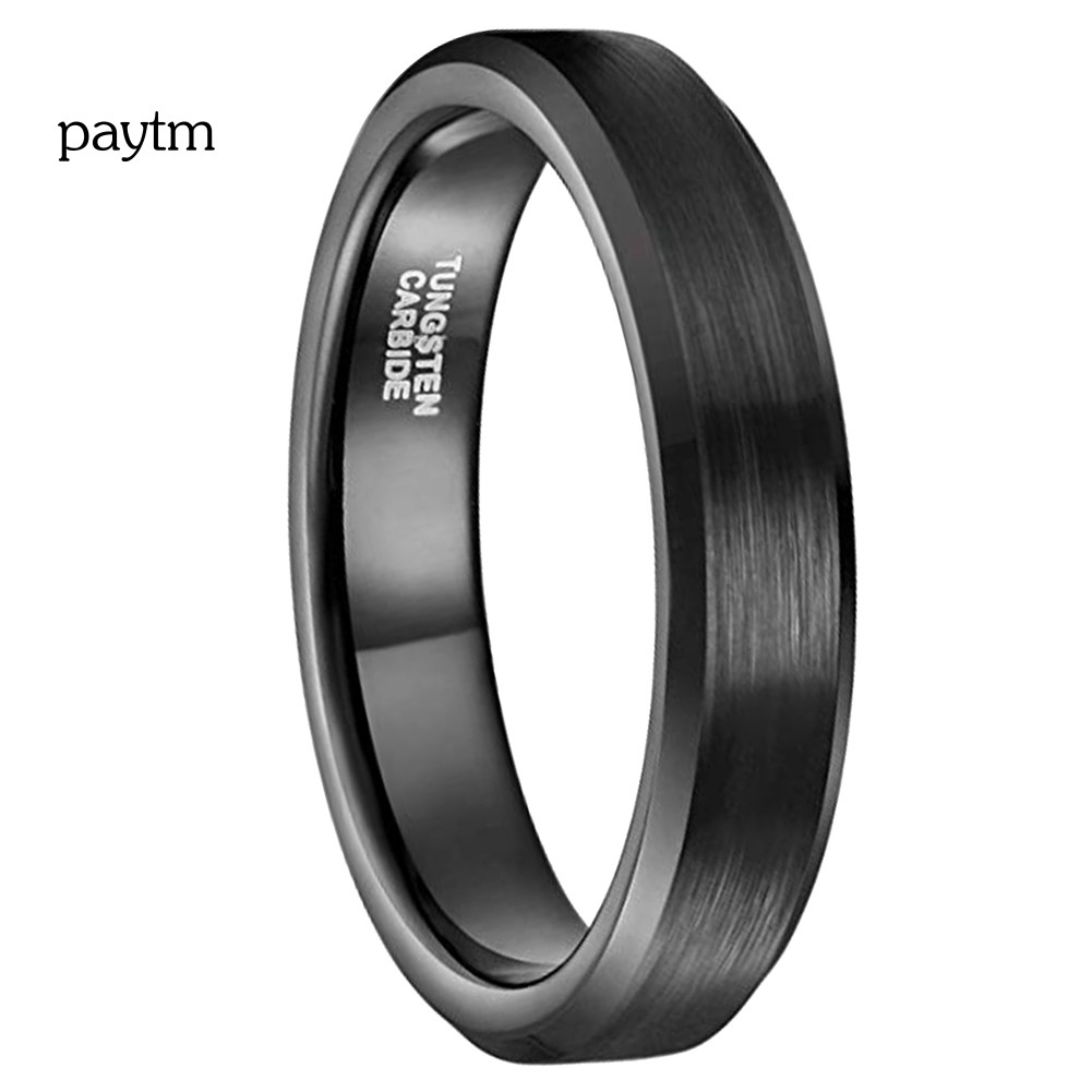 PM Wedding Engagement 4mm Tungsten Carbide Band Ring Men Women Finger Jewelry Gift