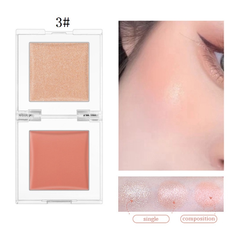 [Hàng mới về] Bảng phấn má hồng NOVO 2 màu tất cả trong một có độ bóng cao làm sáng tông màu da dành cho trang điểm | BigBuy360 - bigbuy360.vn