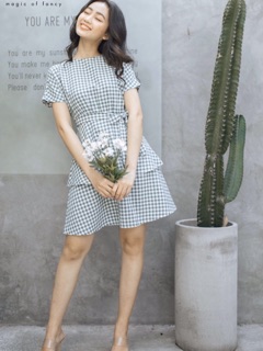 Đầm caro cao cấp ( đầm live 300k