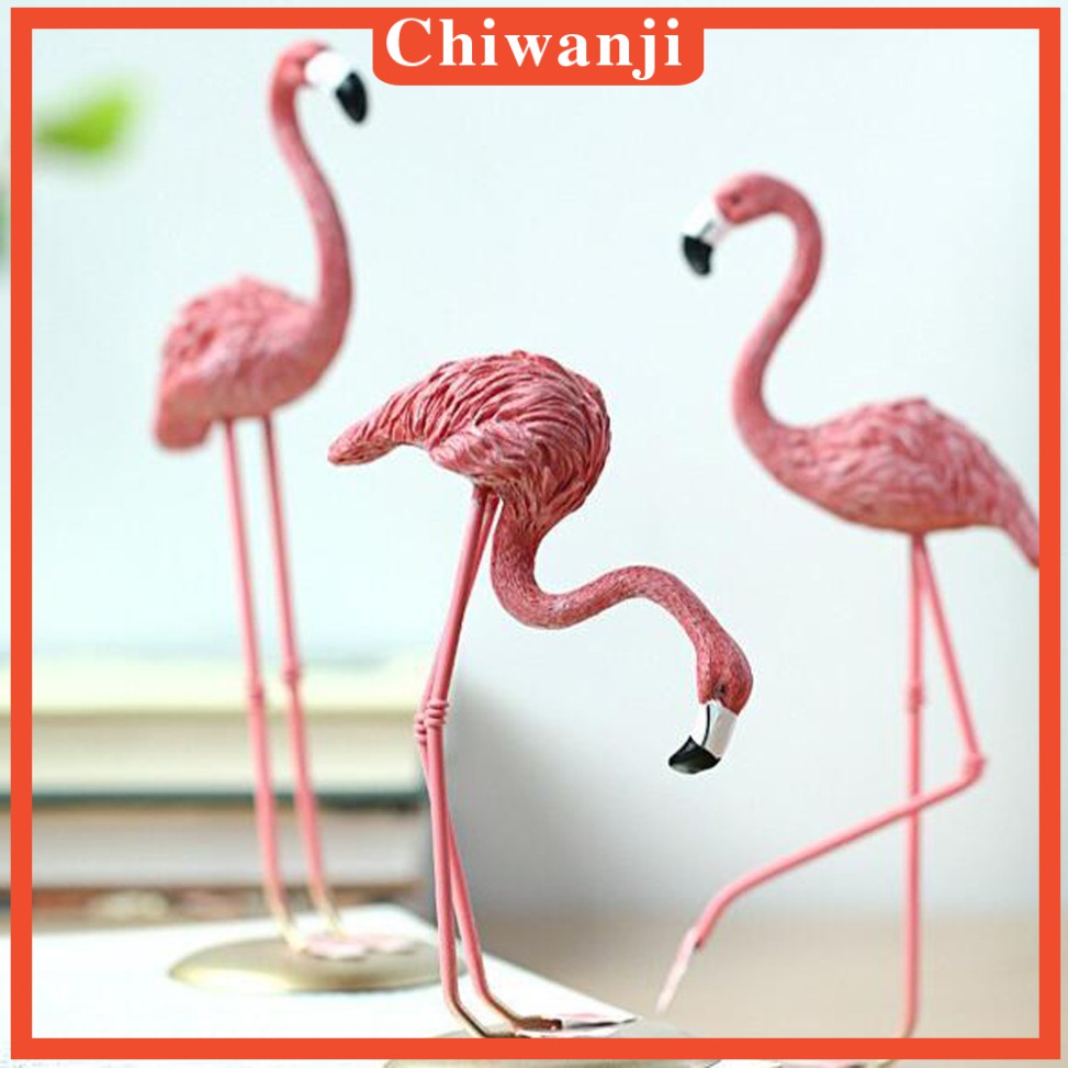 Set 3 Tượng Chim Hồng Hạc Bằng Thủy Tinh Trang Trí Đa Năng