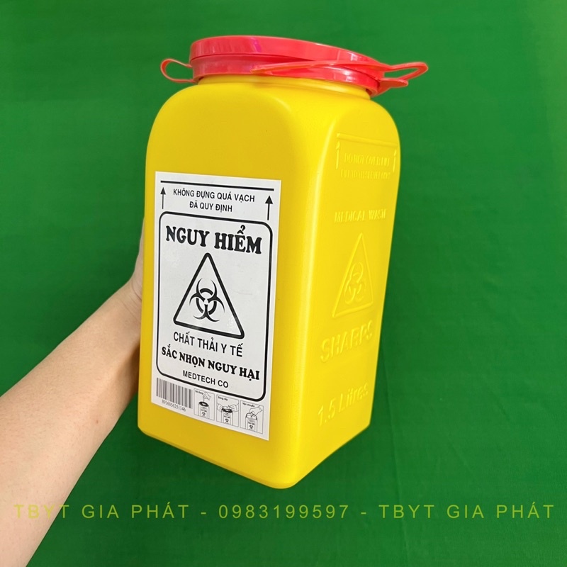 BÌNH HỦY KIM TIÊM NHỰA 6,8 LÍT & 1,5 LÍT HỘP ĐỰNG KIM AN TOÀN RÁC THẢI Y TẾ