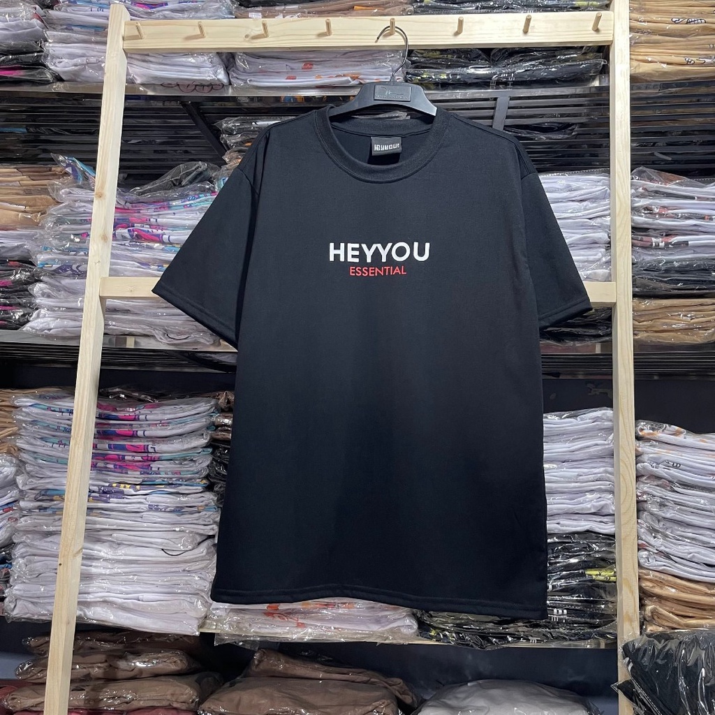 Áo thun Unisex Hey you essential Basic Tee phông trơn nam nữ tay lỡ oversize form rộng đủ màu - Gin Store
