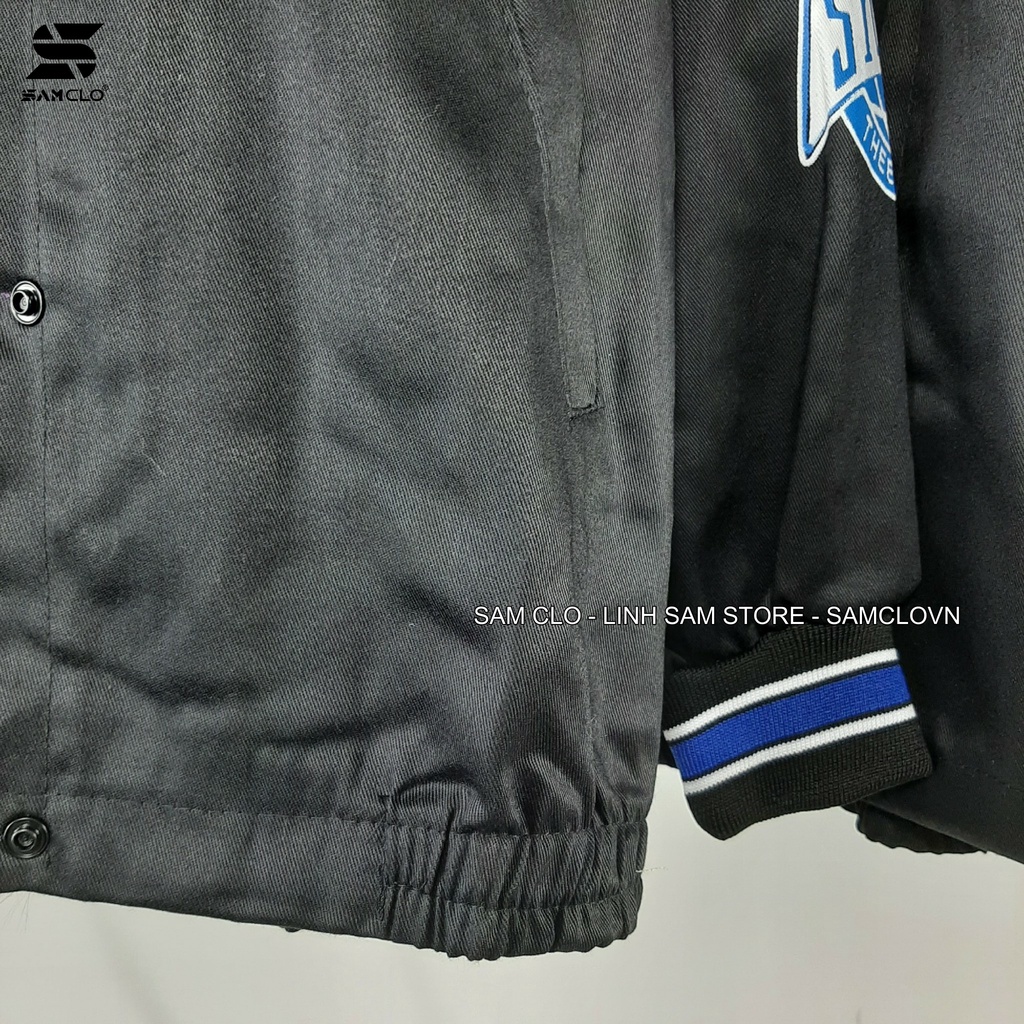 Áo khoác kaki 2 lớp nam nữ SAM CLO - Áo khoác gió bomber phong cách bóng chày form rộng unisex chữ STUDUR