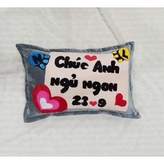 Gối nằm handmade trang trí theo yêu cầu Chúc anh ngủ ngon.