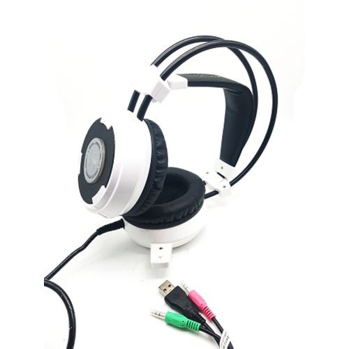 Tai nghe gaming WangMing WM8900L Jack 3.5mm màu trắng đen - Hàng chính hãng