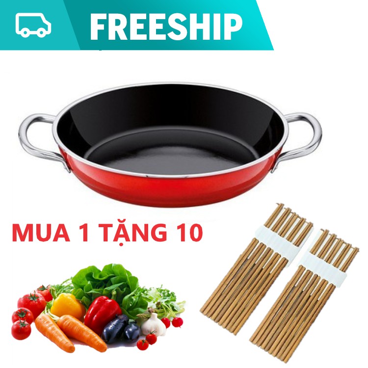 giảm giá sốc mua 1 tặng 10 CHẢO CHỐNG DÍNH 22CM TẶNG BỘ 10 ĐŨA GỖ CHỐNG MỐC Siêu tiện dụng