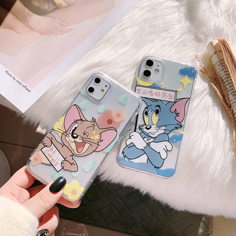 Ốp điện thoại TPU trong suốt họa tiết hoạt hình mèo/chuột cho Apple iPhone 11 PRO XSMAX XR 8PLUS 7 X | BigBuy360 - bigbuy360.vn