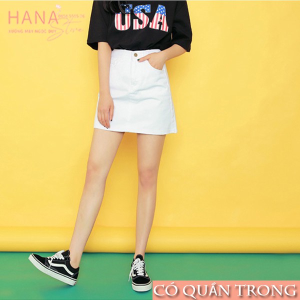 Chân váy kaki chữ A có túi lót trong ngắn ôm màu Đen Trắng - Cạp lưng váy cao - Vải Kaki thô mặc đi làm công sở biển đẹp | BigBuy360 - bigbuy360.vn