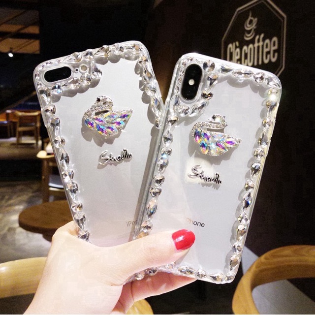 Ốp đính đá Thiên Nga Iphone 6/6p/7/7p/X/Xsmax