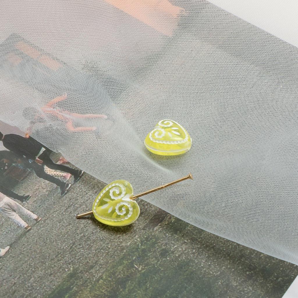 Set 10 Hạt Xỏ Lỗ Hình Trái Tim Nhiều Màu Sắc 11mm Dùng Để Làm Đồ Trang Sức Thủ Công