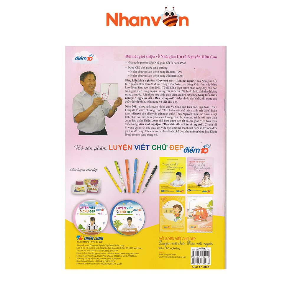 Sách - Vở Luyện Viết Chữ Đẹp - Luyện Nét Chữ Rèn Nết Người ( Kiểu Chữ Nghiêng)