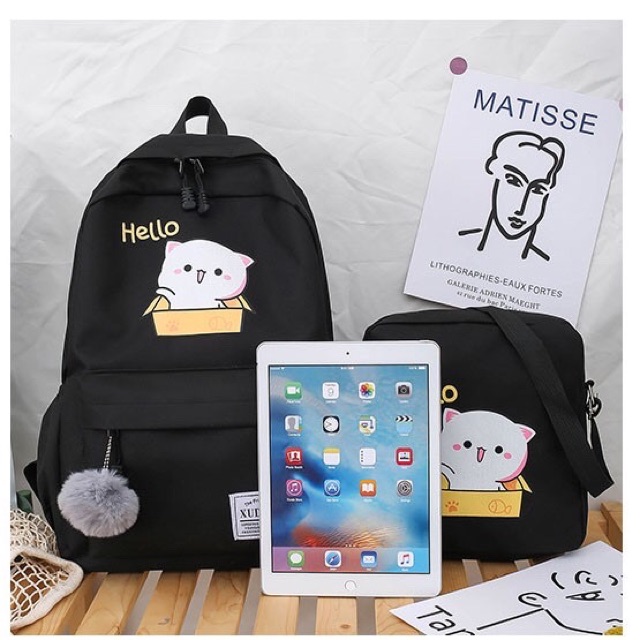 Balo Bộ 4 Món Chú Mèo Hello