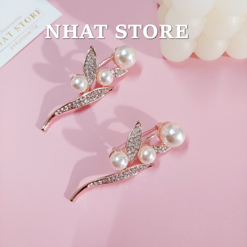 Ghim cài áo thời trang Hàn Quốc, trâm cài cho nữ hình hoa Nhat Store