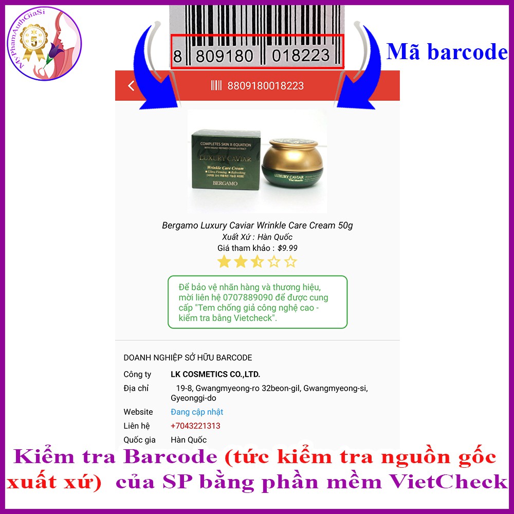 Serum và kem dưỡng Bergamo ngăn ngừa thâm nám và giảm nếp nhăn 13ml-50g Hàn Quốc