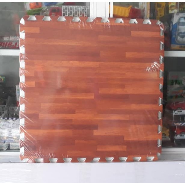 Thảm xốp ghép vẫn gỗ Âu Lạc màu đậm/màu nhạt 1 bộ 4 miếng 60x60cm