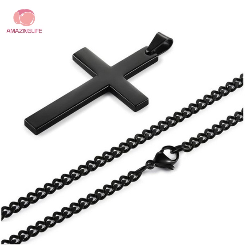Vòng cổ Bằng Thép Không Gỉ Mặt Thánh Giá Thời Trang Cá Tính Cho Nam