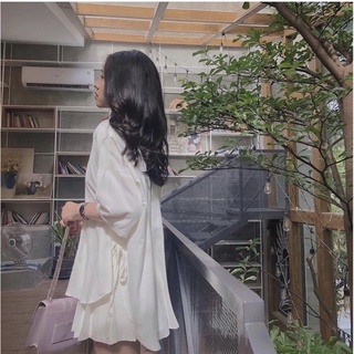 Áo Sơ mi thắt nơ tay lửng