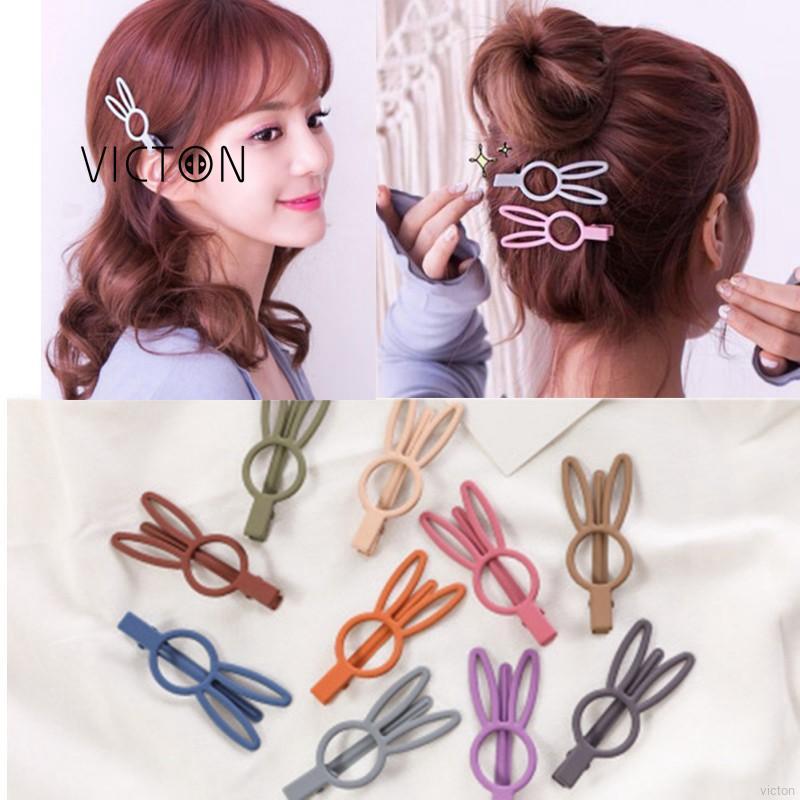 Kẹp tóc hình tai thỏ dễ thương phong cách Hàn Quốc