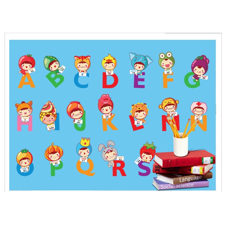 Decal trang trí bảng chữ cái mẫu 6