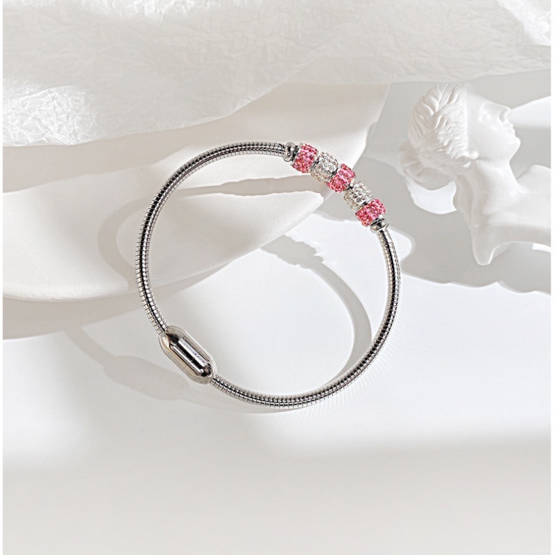 Vòng Tay Đính Đá Nhân Tạo Zircon Titan Ko Đen TT 4271