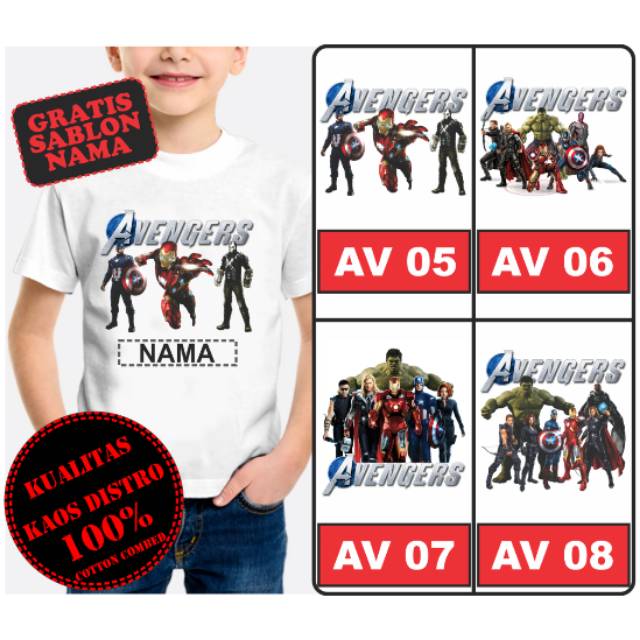 Áo Thun Cotton In Hình Nhân Vật Siêu Anh Hùng Trong Phim Avengers