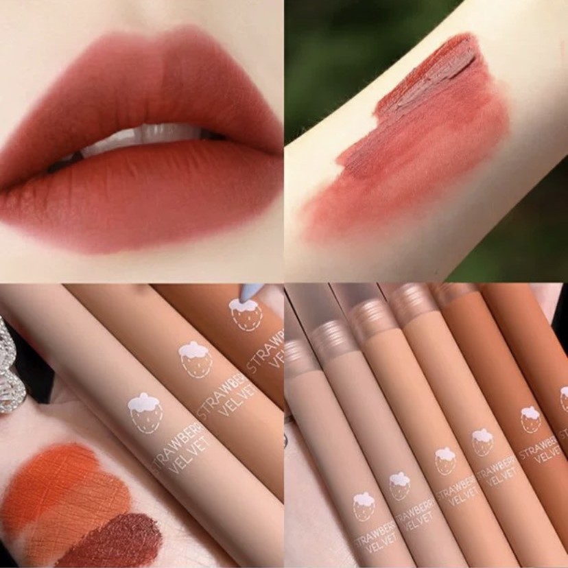 Son kem lì XIYUAN Strawberry Matte Velvet XIYU01 | Thế Giới Skin Care