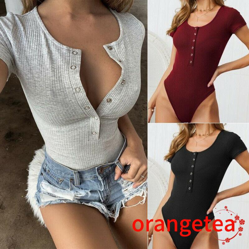 Jumpsuit Dệt Kim Tay Ngắn Màu Sắc Thanh Lịch Cho Phái Nữ | BigBuy360 - bigbuy360.vn