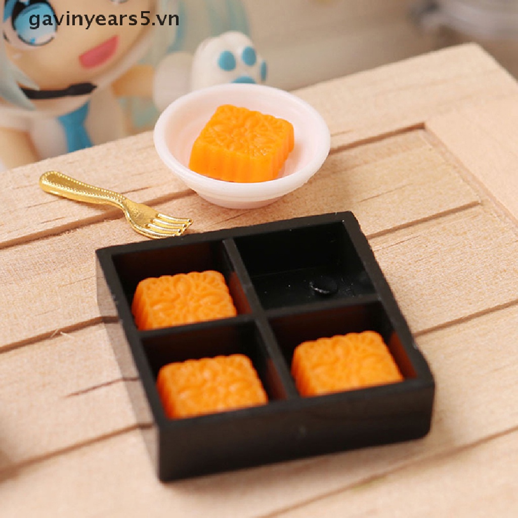 [gavin] 1 Bộ Bánh Trung Thu Nhỏ Xinh Trang Trí Nhà Búp Bê Tỉ Lệ 1: 12