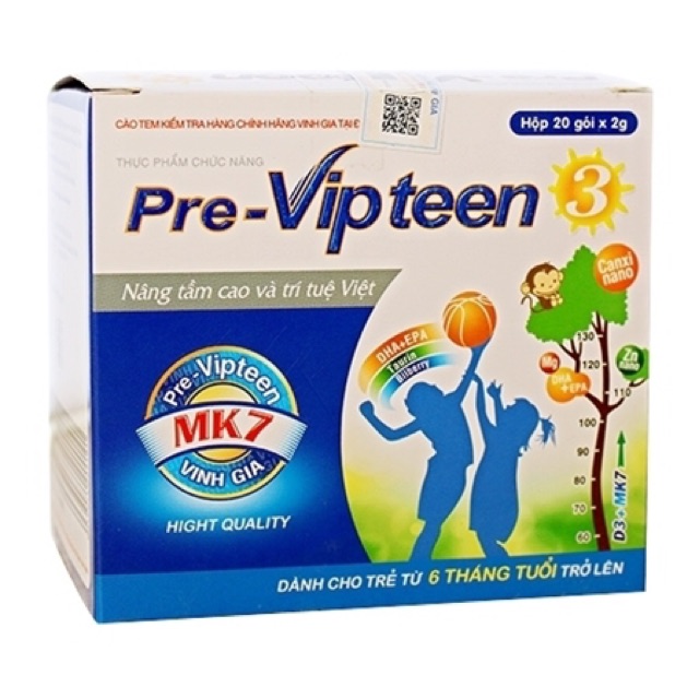 ✅ ( tích điểm 6 tặng 1 ) pre vipteen 3 hỗ trợ tăng chiều cao , trí não và bảo vệ mắt