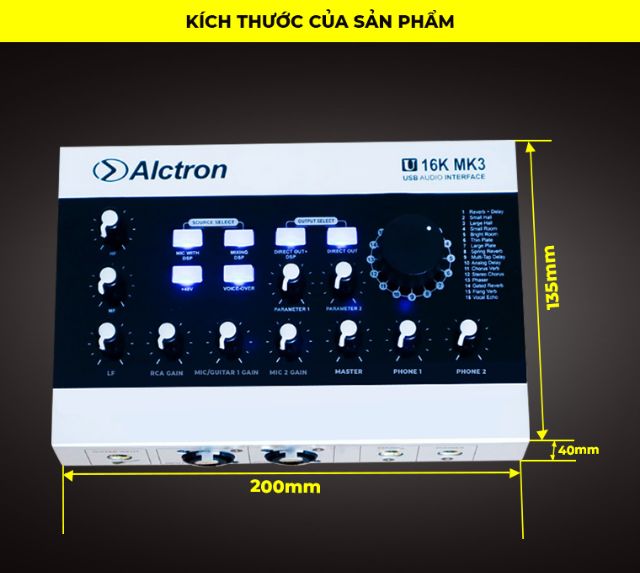 [Mã ELHACE giảm 4% đơn 300K] Sound card thu âm Alctron U16K MK3 (Bảo hành 1 năm)