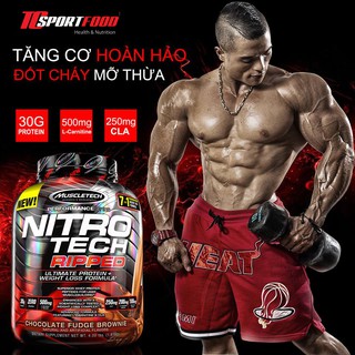 [Freeship + Quà] Sữa Tăng Cơ Whey Isolate Muscletech Nitrotech Ripped 4lbs - (1.9kg)